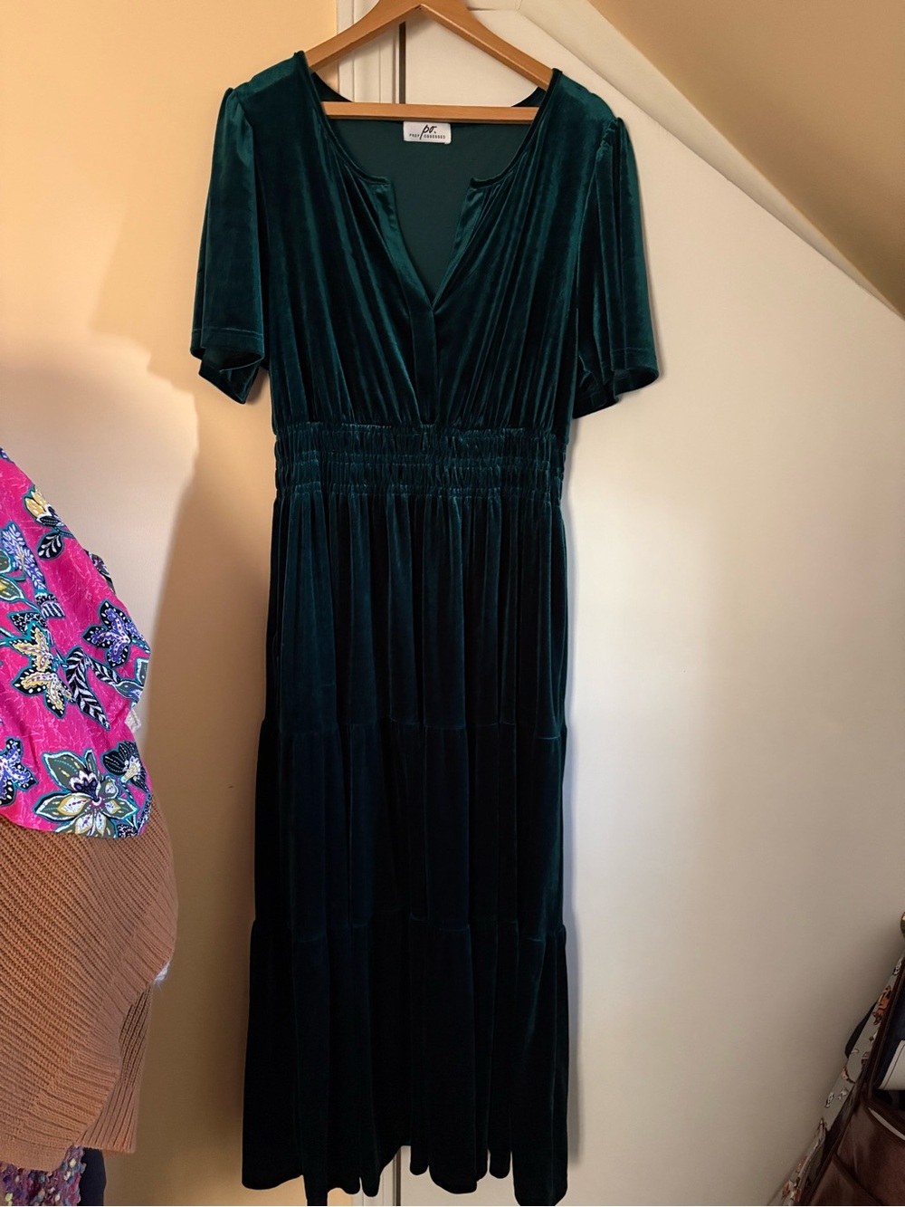 Green velvet maxi